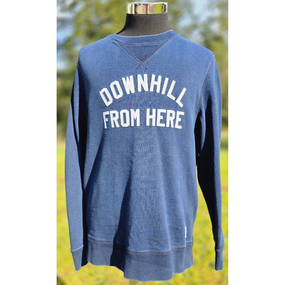 HUF Worldwide Downhill From Here Script Logo Crewneck Sweatshirt Mens Size Large